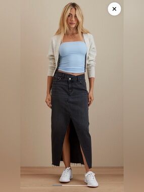 NWT AE 90’maxi denim skirt 4